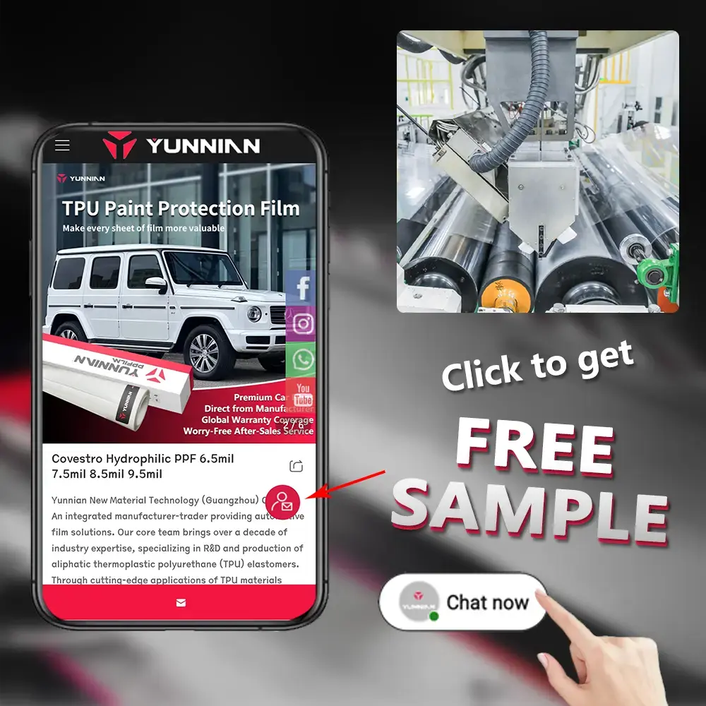 YunNian Premium TPU PPF - Covestro™ Aliphatic Substrate - 7.5mil 8.5mil 9.5mil Paint Protection Film - YUNNIAN Auto Film