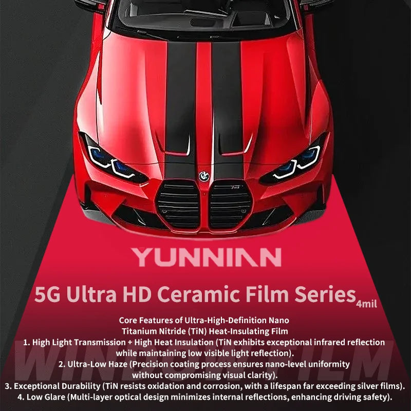 IR Ultra HD TiN Ceramic Window Film 5G (4mil) - Titanium Nitride - 2 | YunNian Auto Film