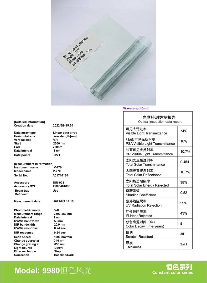Constant Color Series TiN Window Film - Titanium Nitride - 5 | YunNian Auto Film