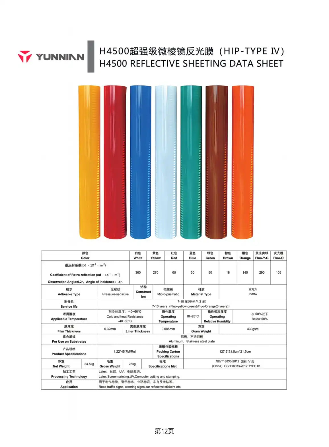 H4500 High Intensity Prismatic Reflective Film