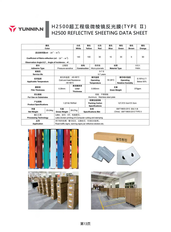 H2500 Engineering Grade Prismatic (EGP) Reflective Film