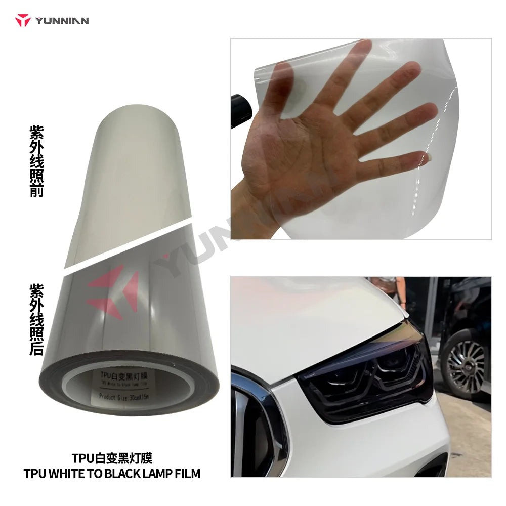 TPU Photochromic Light-Control Headlight Protection Film - 0.3m*15m - 3 | YunNian Auto Film