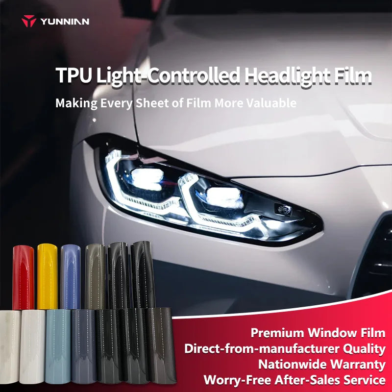 TPU Photochromic Light-Control Headlight Protection Film - 0.3m*15m - 1 | YunNian Auto Film