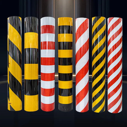 High Intensity Prismatic Bicolor Reflective Tape (Stripe/Oblique) - Industrial Grade Safety Material by YN FILM